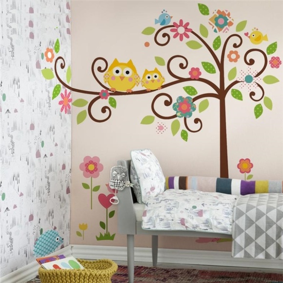 Girls Nursery Wall Decals, Owls and Tree Stickers - Picture 3 of 3